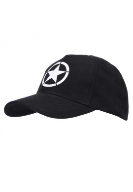 GORRA MODELO CON LOGO ESTRELLA PERTENECIENTE A LOS ``ALIADOS WW2`` COLOR NEGRA 100% ALGODÓN