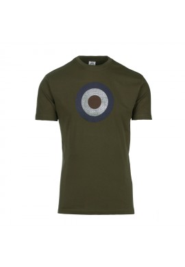 CAMISETA MILITAR CLÁSICA CON EL LOGO DE LA FUERZA AÉREA BRITÁNICA  EN COLOR VERDE OLIVA Y EN ALGODÓN