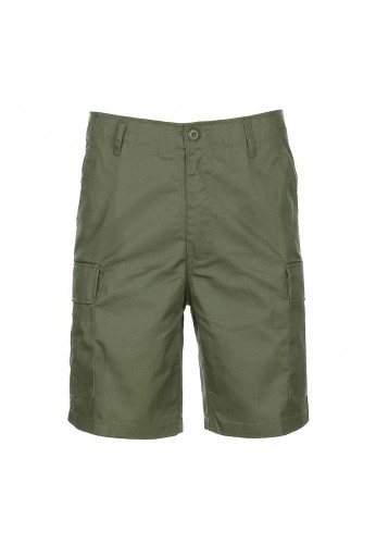 PANTALÓN MILITAR CORTO ESTILO CARGO CLÁSICO 100% ALGODÓN 4 BOLSILLOS EN COLOR VERDE OLIVA