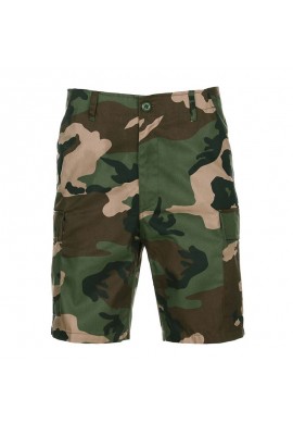 PANTALÓN MILITAR CORTO ESTILO CARGO CLÁSICO 100% ALGODÓN 4 BOLSILLOS EN COLOR VERDE OLIVA