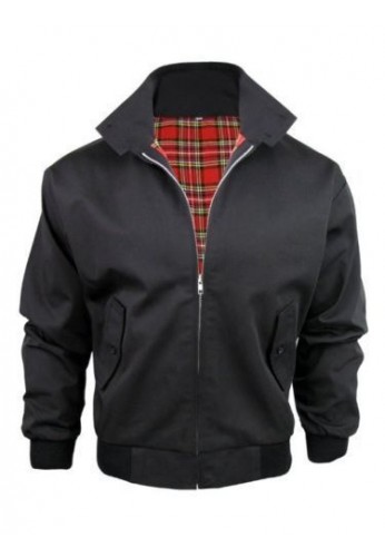 Pertenecer a chorro Antología CHAQUETA MODELO HARRINGTON NEGRA MODELO CLÁSICO BRITÁNICO CON EL MÍTICO  TARTÁN INTERIOR - Morgan Surplus