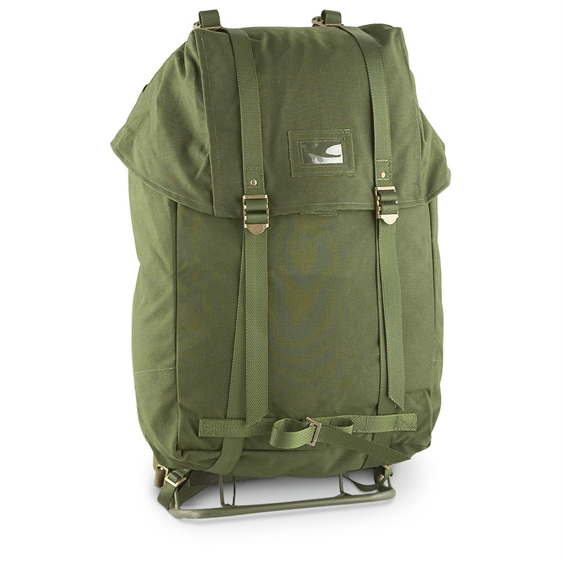 MOCHILA ORIGINAL USADO POR EL EJERCITO DE SUECIA CON SOPORTES DE HIERRO TRASEROS Y 35 LITROS Morgan Surplus