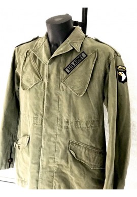 CHAQUETA MILITAR MODELO ``AIRBORNE```DEL EJÉRCITO DE LOS ESTADOS UNIDOS 100% ALGODÓN VERDE OD