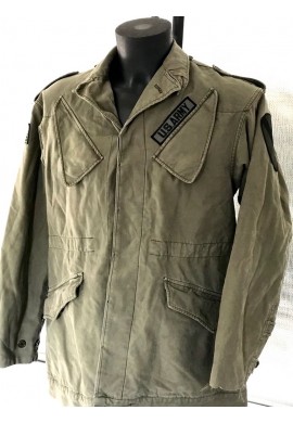 CHAQUETA MILITAR MODELO ``CABALLERÍA```DEL EJÉRCITO DE LOS ESTADOS UNIDOS 100% ALGODÓN VERDE OD