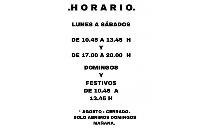 HORARIO TIENDA FÍSICA